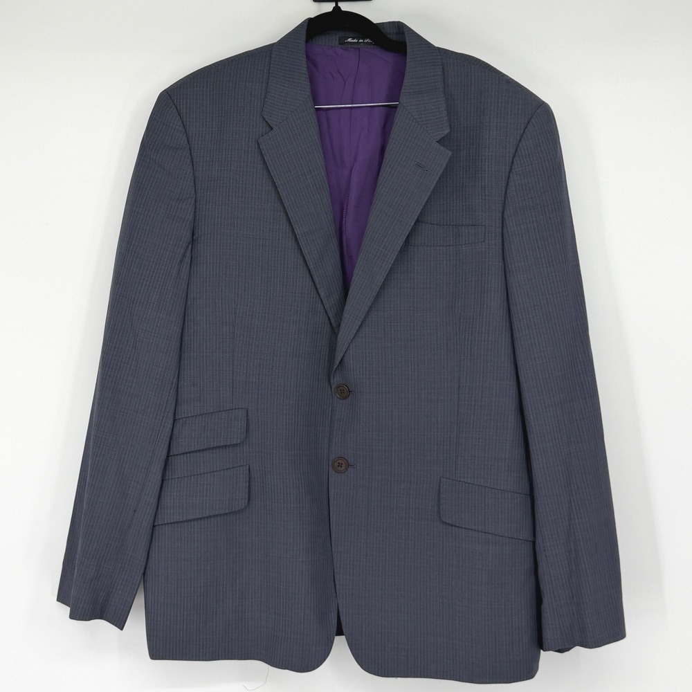 Paul Smith London The Byard Suit Jacket Mens 44R Grey Pinstripe Wool Italy